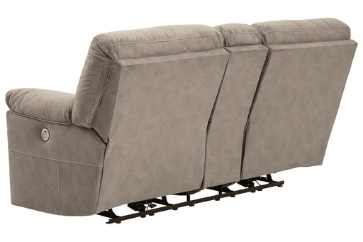 Cavalcade Slate Power Reclining Loveseat with Console - 7760196 - Gate Furniture