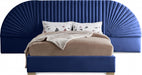 Cleo Velvet King Bed (3 Boxes) Blue - CleoNavy-K