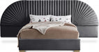 Cleo Velvet King Bed (3 Boxes) Grey - CleoGrey-K