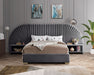 Cleo Velvet King Bed (3 Boxes) Grey - CleoGrey-K