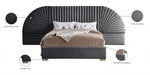 Cleo Velvet King Bed (3 Boxes) Grey - CleoGrey-K