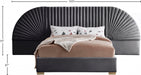 Cleo Velvet King Bed (3 Boxes) Grey - CleoGrey-K