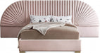 Cleo Velvet King Bed (3 Boxes) Pink - CleoPink-K