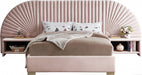 Cleo Velvet King Bed (3 Boxes) Pink - CleoPink-K