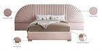 Cleo Velvet King Bed (3 Boxes) Pink - CleoPink-K