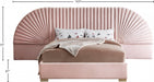 Cleo Velvet King Bed (3 Boxes) Pink - CleoPink-K