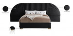 Cleo Velvet Queen Bed (3 Boxes) Black - CleoBlack-Q