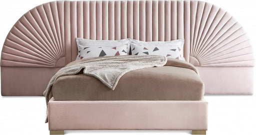 Cleo Velvet Queen Bed (3 Boxes) Pink - CleoPink-Q