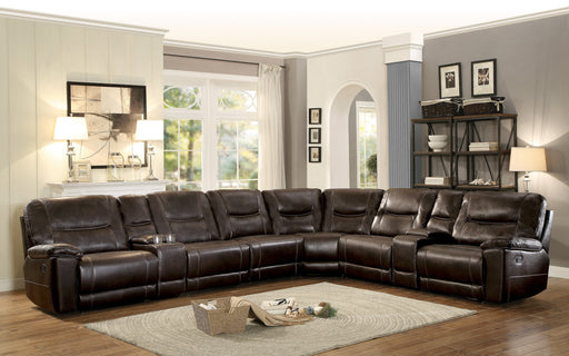 Columbus Brown Reclining Sectional - Gate Furniture