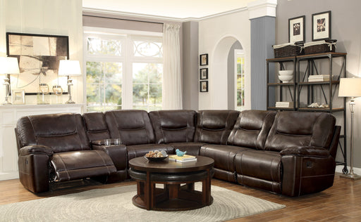 Columbus Brown Reclining Sectional - Gate Furniture