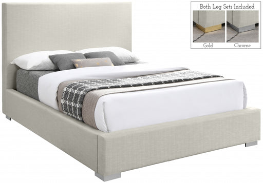 Crosby Linen Textured King Bed Beige - CrosbyBeige-K