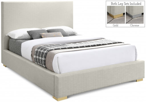 Crosby Linen Textured King Bed Beige - CrosbyBeige-K