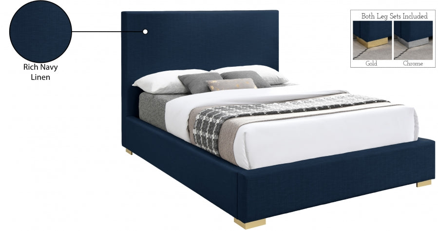 Crosby Linen Textured King Bed Blue - CrosbyNavy-K