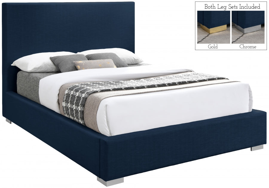 Crosby Linen Textured King Bed Blue - CrosbyNavy-K