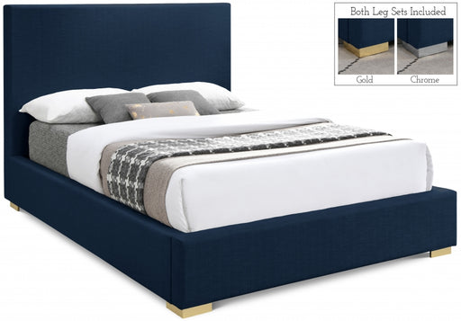 Crosby Linen Textured King Bed Blue - CrosbyNavy-K