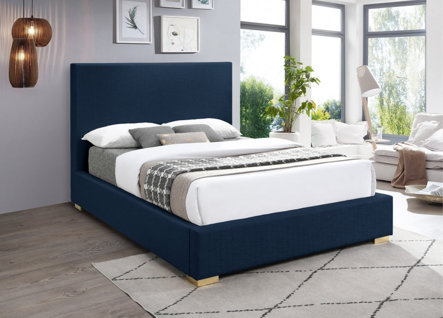 Crosby Linen Textured King Bed Blue - CrosbyNavy-K