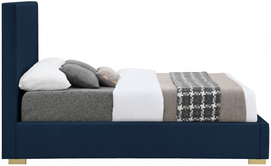 Crosby Linen Textured King Bed Blue - CrosbyNavy-K