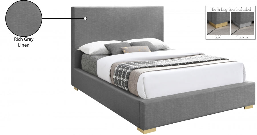 Crosby Linen Textured King Bed Grey - CrosbyGrey-K