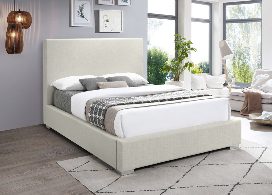 Crosby Linen Textured Queen Bed Beige - CrosbyBeige-Q