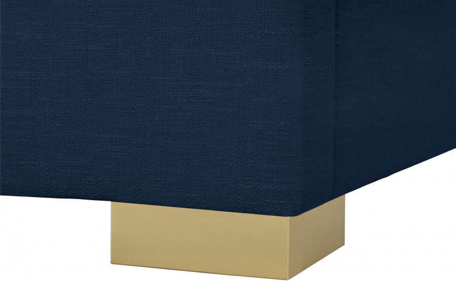 Crosby Linen Textured Twin Bed Blue - CrosbyNavy-T