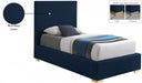 Crosby Linen Textured Twin Bed Blue - CrosbyNavy-T