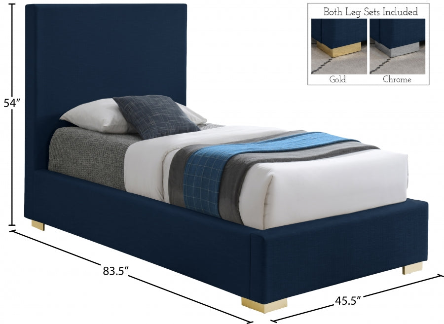 Crosby Linen Textured Twin Bed Blue - CrosbyNavy-T