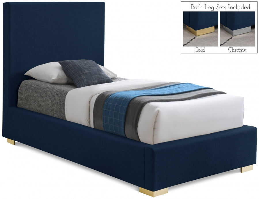 Crosby Linen Textured Twin Bed Blue - CrosbyNavy-T