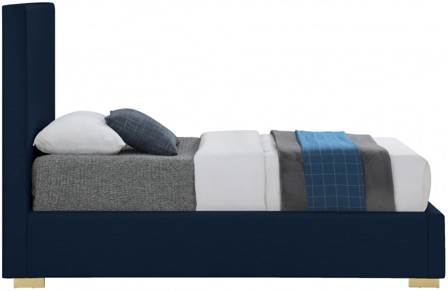 Crosby Linen Textured Twin Bed Blue - CrosbyNavy-T