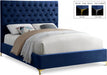 Cruz Velvet Full Bed Blue - CruzNavy-F