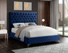 Cruz Velvet Full Bed Blue - CruzNavy-F