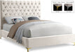 Cruz Velvet Full Bed Cream - CruzCream-F