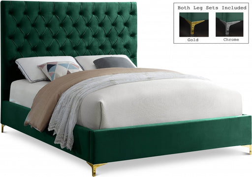 Cruz Velvet Full Bed Green - CruzGreen-F