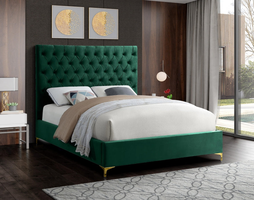 Cruz Velvet Full Bed Green - CruzGreen-F