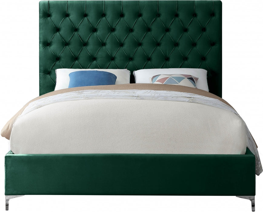 Cruz Velvet Full Bed Green - CruzGreen-F