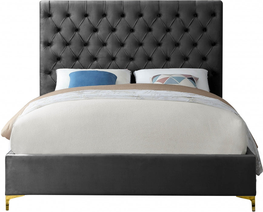 Cruz Velvet Full Bed Grey - CruzGrey-F