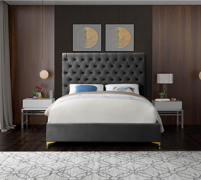 Cruz Velvet Full Bed Grey - CruzGrey-F