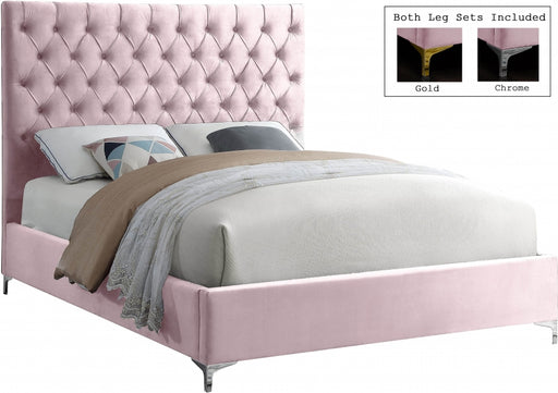 Cruz Velvet Full Bed Pink - CruzPink-F