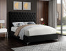 Cruz Velvet King Bed Black - CruzBlack-K