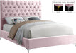 Cruz Velvet King Bed Pink - CruzPink-K