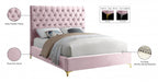 Cruz Velvet King Bed Pink - CruzPink-K