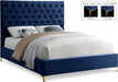 Cruz Velvet Queen Bed Blue - CruzNavy-Q