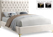 Cruz Velvet Queen Bed Cream - CruzCream-Q