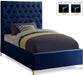 Cruz Velvet Twin Bed Blue - CruzNavy-T