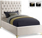 Cruz Velvet Twin Bed Cream - CruzCream-T