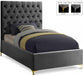 Cruz Velvet Twin Bed Grey - CruzGrey-T