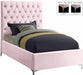 Cruz Velvet Twin Bed Pink - CruzPink-T