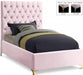 Cruz Velvet Twin Bed Pink - CruzPink-T