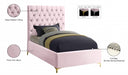 Cruz Velvet Twin Bed Pink - CruzPink-T