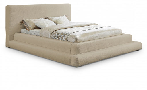 Dane Teddy Fabric Full Bed (3 Boxes) Beige - DaneBeige-F