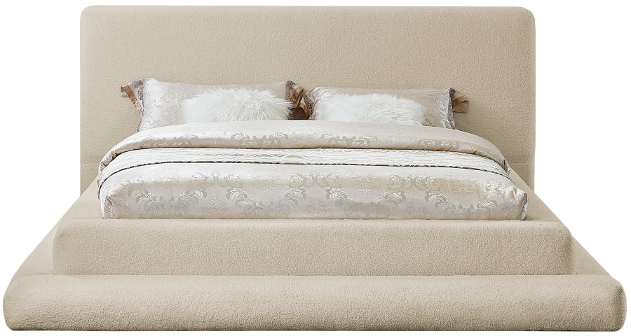 Dane Teddy Fabric Full Bed (3 Boxes) Beige - DaneBeige-F